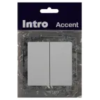 Переключатель Intro Accent 6-107-01 двойной, 10А-250В, IP20, СУ, AL/CU, белый