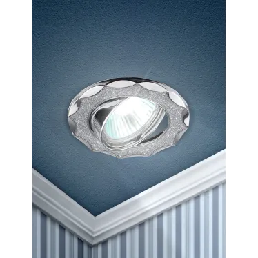Светильник декор звезда со стеклянной крошкой MR16,12V/220V, 50W,хром/серебряны DK17 CH/SH SL