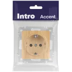 Розетка Intro Accent 6-202-11 2P+E Schuko, 16А-250В, IP20, СУ, cосна