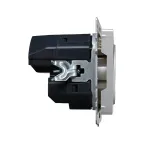 BRITE Розетка с заземлением с защитными шторками 16А с USB A+A 2,1А РЮш10-1-БрА алюминий
