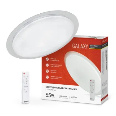 Светильник светодиодный COMFORT GALAXY 55Вт 230В 3000-6500K 4400Лм 450x85мм с пультом ДУ | 4690612035062 | IN HOME