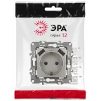 Розетка Серия 12 12-4109-16 , 2P+E 16A-250В, штор. с 2xUSB 5В-3А, титан