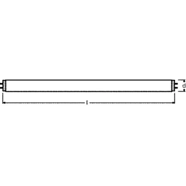 Лампа линейная люминесцентная ЛЛ 16Вт Т8 G13 840L PLUS ECO d26x720мм | 4050300446066 | Osram