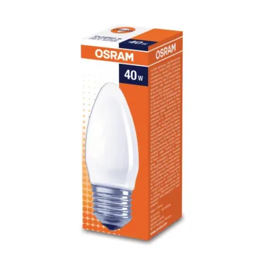 Лампа накаливания ЛОН «свеча» d35мм E27 40Вт 230В матовая CLAS B FR 40W 230V E27 FS1 | 4008321411365 | Osram