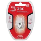 Лампа автомобильная галогенная H3 12V 55W +50% PK22s BL (лампа головного света, противотуманные огни) | Б0037571 | ЭРА