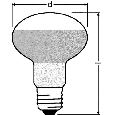 Лампа накаливания зеркальная CONCENTRA R80 SPOT 60W 230V 460cd 50° E27 d80x116 | 4052899182332 | Osram