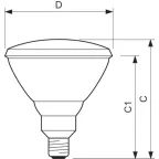 Лампа накаливания зеркальная ЗК  PAR38 120W E27 24V SP 10D 1CT/12 | 923810020511 | PHILIPS