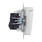 BRITE Розетка с заземлением с защитными шторками и крышкой 16А IP44 РСбш10-3-44-БрА алюминий