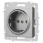 Розетка Intro Accent 6-202-03 2P+E Schuko, 16А-250В, IP20, СУ, алюминий