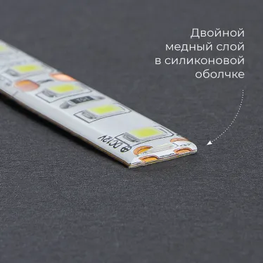 Лента светодиодная LEDх60/м 1м 4.8w/m 12в IP65 дневной