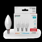 Лампа светодиодная LED 7Вт E14 220В 4100К Elementary свеча (3 лампы в упаковке) | 33127T | Gauss