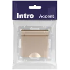 Розетка Intro Accent 6-203-04 2P+E Schuko с крышкой, 16А-250В, IP20, СУ, шампань