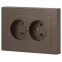 Розетка Intro Accent 6-204-08 2х2P, 16А-250В, IP20, СУ, AL/CU, бронза