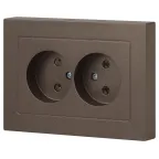 Розетка Intro Accent 6-204-08 2х2P, 16А-250В, IP20, СУ, AL/CU, бронза