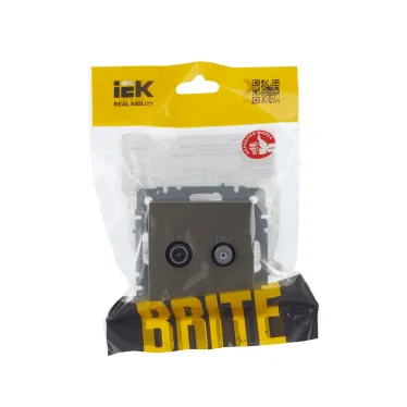 BRITE Розетка двойная TV+SAT РТВ/РСп12-БрШ шампань