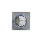GLOSSA Розетка с заземлением со шторками с крышкой бежевая в сборе IP44