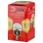 Лампа cветодиодная ECO LED P45-6W-827-E14 (диод, шар, 6Вт, тепл, E14) (10/100/4000) | Б0020626 | ЭРА
