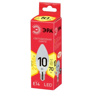 Лампа cветодиодная ECO LED B35-10W-827-E14 (диод, свеча, 10Вт, тепл, E14) (10/100/3500) | Б0032961 | ЭРА