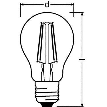 Лампа светодиодная филаментная LED STAR Classic A, прозрачная колба, Е27 LEDSCLA40 4W/827 230V FIL E27 FS1 | 4058075055292 | Osram