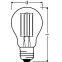 Лампа светодиодная филаментная LED STAR Classic A 8W, прозрачная колба, Е27 LEDSCLA75 8W/827 230V FIL E27 FS1 | 4058075055339 | Osram