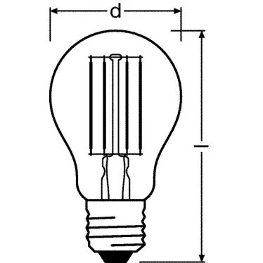 Лампа светодиодная филаментная LED STAR Classic A 8W, прозрачная колба, Е27 LEDSCLA75 8W/827 230V FIL E27 FS1 | 4058075055339 | Osram