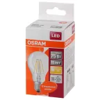 Лампа светодиодная филаментная LED STAR Classic A 8W, прозрачная колба, Е27 LEDSCLA75 8W/827 230V FIL E27 FS1 | 4058075055339 | Osram