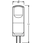 Лампа светодиодная PARATHOM PIN 2, 4W, G4, 12в LEDPPIN30 CL 2, 4W/827 12V G4 FS1 | 4058075811492 | Osram