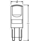 Лампа светодиодная PARATHOM PIN 1, 9W, G9 LEDPPIN20 CL 1, 9W/827 230V G9 FS1 | 4058075811454 | Osram