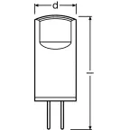 Лампа светодиодная PARATHOM PIN 0, 9W, G4, 12в LEDPPIN10 CL 0, 9W/827 12V G4 FS1 | 4058075811959 | Osram