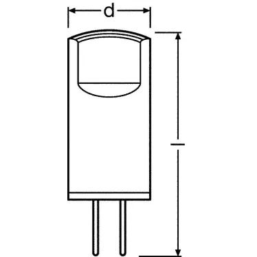 Лампа светодиодная PARATHOM PIN 0, 9W, G4, 12в LEDPPIN10 CL 0, 9W/827 12V G4 FS1 | 4058075811959 | Osram