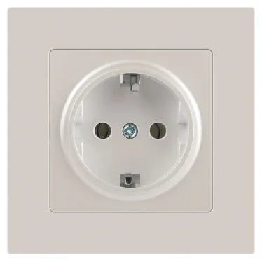 Розетка Intro Accent 6-202-06 2P+E Schuko, 16А-250В, IP20, СУ, перламутр