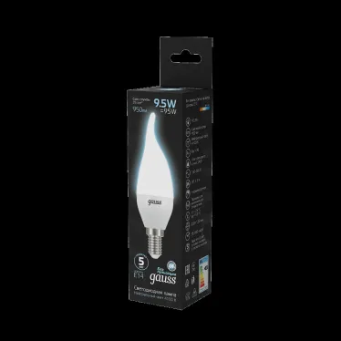 Лампа светодиодная Black LED Свеча на ветру E14 9.5W 950lm 4100K | 104101210 | Gauss