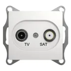GLOSSA Розетка телевизионная TV-SAT проходная в рамку 4дБ белая