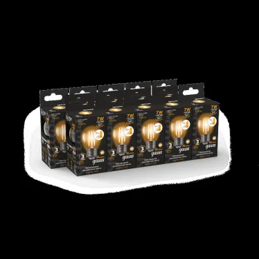 Лампа светодиодная Black LED Filament Шар E27 7W 550lm 2700K step dimmable | 105802107-S | Gauss