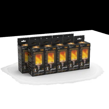 Лампа светодиодная Black LED T65 Flame 5W E14 20-80lm 1500K | 157401105 | Gauss