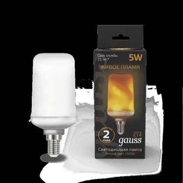 Лампа светодиодная Black LED T65 Flame 5W E14 20-80lm 1500K | 157401105 | Gauss