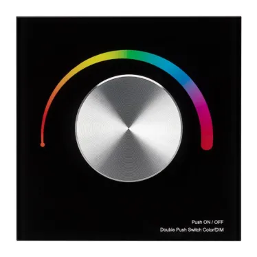 Панель SMART-P8-RGB-G-IN Black (12-24V, 3x4A, Rotary, 2.4G) (Arlight, IP20 Пластик, 5 лет) | 033763 | Arlight