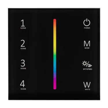 Панель SMART-P22-RGBW-G-IN Black (12-24V, 4x3A, Sens, 2.4G) (Arlight, IP20 Пластик, 5 лет) | 033766 | Arlight