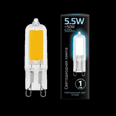 Лампа светодиодная Black LED G9 AC220-240V 5.5W 500lm 4100K Glass | 107809205 | Gauss