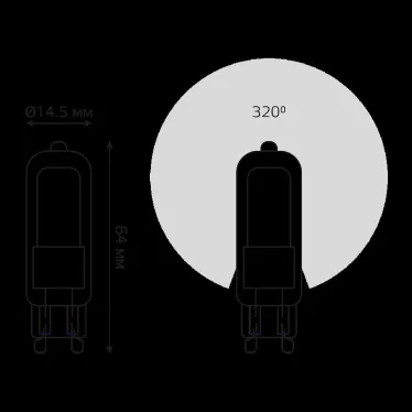 Лампа светодиодная Black LED G9 AC220-240V 5.5W 500lm 4100K Glass | 107809205 | Gauss