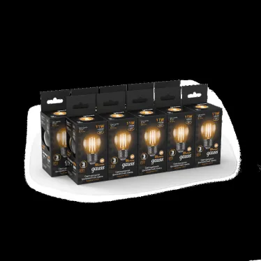 Лампа светодиодная Black LED Filament Шар E27 11W 720lm 2700K | 105802111 | Gauss