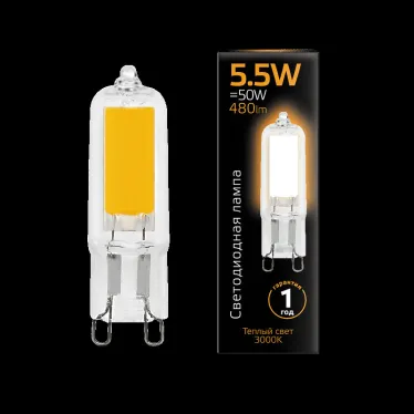 Лампа светодиодная Black LED G9 AC220-240V 5.5W 480lm 3000K Glass | 107809105 | Gauss