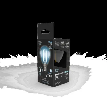 Лампа светодиодная Black LED Filament Шар E14 9W 710lm 4100K | 105801209 | Gauss
