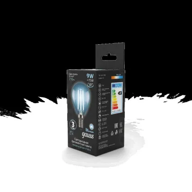 Лампа светодиодная Black LED Filament Шар E14 9W 710lm 4100K | 105801209 | Gauss