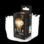 Лампа светодиодная Black LED Filament Шар E27 7W 550lm 2700K step dimmable | 105802107-S | Gauss