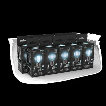 Лампа светодиодная Black LED Filament Шар E27 11W 750lm 4100K | 105802211 | Gauss