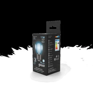 Лампа светодиодная Black LED Filament Шар E27 11W 750lm 4100K | 105802211 | Gauss