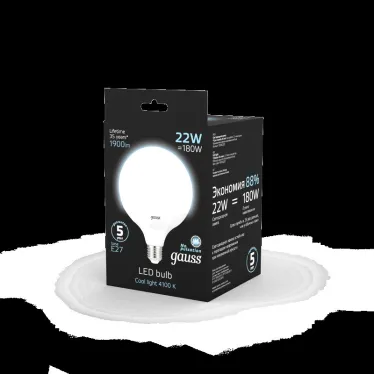 Лампа светодиодная Black LED G125 E27 22W 1840lm 4100K | 105102222 | Gauss
