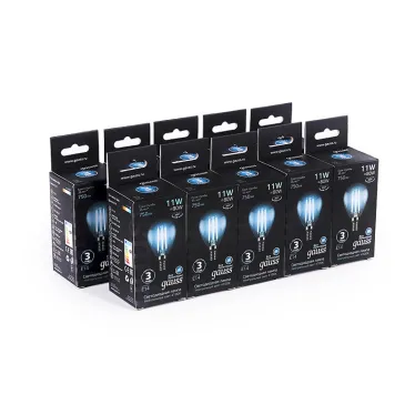 Лампа светодиодная Black LED Filament Шар E14 11W 750lm 4100K | 105801211 | Gauss