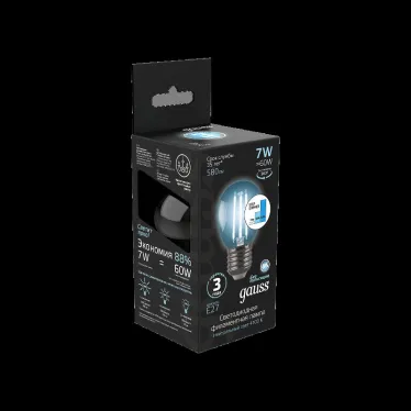 Лампа светодиодная Black LED Filament Шар E27 7W 580lm 4100K step dimmable | 105802207-S | Gauss